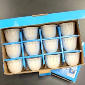 طقم فناجين قهوة عربية فاخر – 12 قطعة | تصميم أنيق وجودة عالية