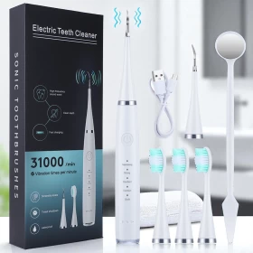 جهاز LETIGO 6 في 1 لتنظيف الأسنان الكهربائي – جهاز موجات فوق صوتية لتبييض الأسنان والعناية بالفم