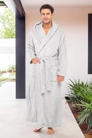 Men's Plush Hooded Robe