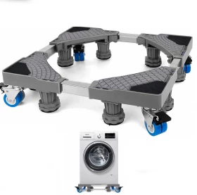 حامل ثلاجة/غسالة قابل للتعديل بـ 4 عجلات قابلة للقفل - 55الي66 سم