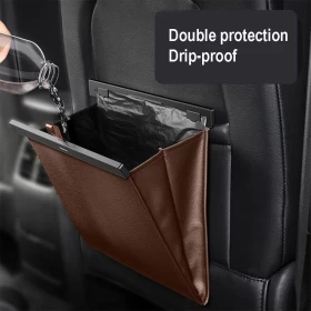 باسيوس كيس قمامة كبير للمقعد الخلفي للسيارات، بني