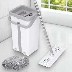 ممسحة تنظيف مسطحة مع دلو دوران 360