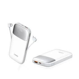 باور بانك إل دي إن آي أو – 10000 مللي أمبير بشاشة رقمية وكيابل مدمجة (لايتنينغ + تايب C)