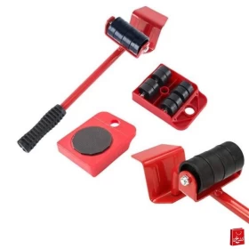 Heavy Furniture Trolley Lift Move Slides Kit 4 Rollers