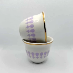 Luxury Arabic Coffee Cup Set – 12 Pieces of High-Quality Porcelain with Elegant Design
