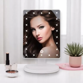 مرآة باللمس مع 16 إضاءة LED-بطارية